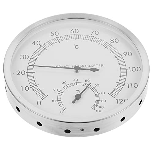 Jauge De Température De Sauna En Acier Inoxydable Hygrothermographe Mural Facile À Utiliser En Intérieur