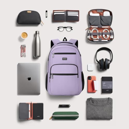 Image of YAMTION Laptop Backpack for Men, Black Backpack, School Backpack for Boys and Girls, Bookbag, Work Backpack (Purple, 15.6 inch)