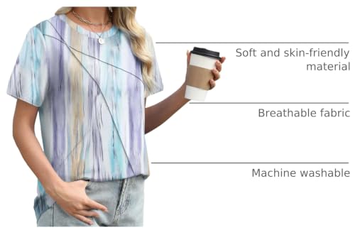 Image of XIEERDUO Womens Summer Tops 2026 Pleated Round Neck Short Sleeve Shirts Business Casual