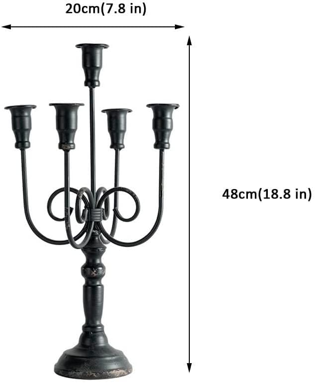 Candelabra 5 Arms Candelabra Vintage Candle Holders Metal Candle Stand Decorative Candlestick
