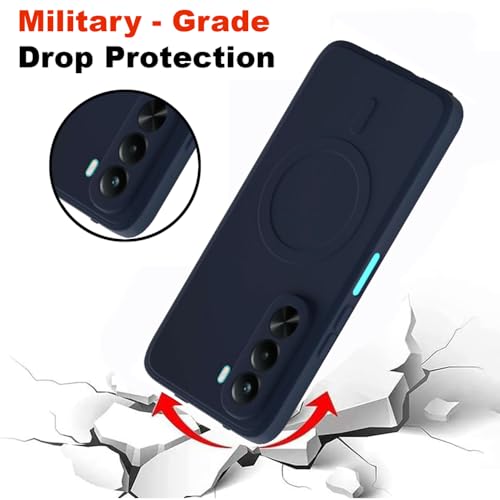 Image of Back Cover Compatible with Realme P4x 5G | MagFit Ring Design (Non-Magnetic) | Shockproof Case | Anti-Slip Grip | Raised Camera Edges | Slim Protective Case for Realme P4x 5G (Steel Blue)