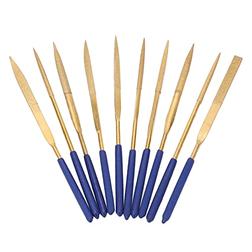 Tomantery Needle File Set, Blue Handle File Kit Anti Hardened Blades for Quenching for Fixtures