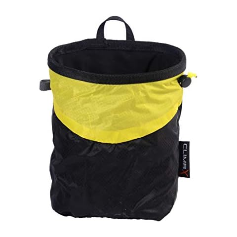 CLIMBX Fix-B Rock Climbing Bouldering Nylon Chalk Bag with Chalk Ball (Yellow/Black) Cover