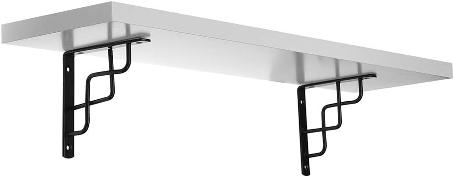 2 Pcs L Shape Shelf Brackets, Wall Mounted Shelf Supports Black (6 INCH 4PACK)