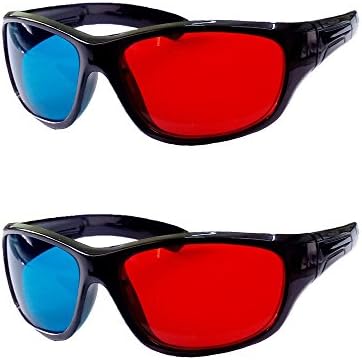 Hrinkar Anaglyph 3D Glasses for Mobile Phone, Computer, Laptop, TV, Magazines and Projector, Red and Cyan - Pack of 2