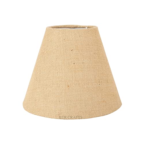 Image of Asian BTR Crafts 10 inch Inches, Small-Medium, Conical Lamp Shade, Cotton Fabric, Natural Jute Color