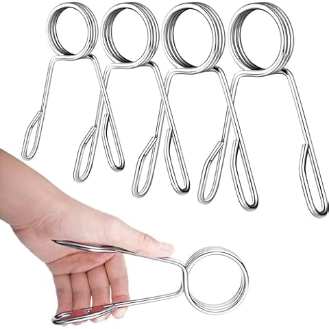 Lemecima 4 Pieces 2 Inch Dumbbell Spring Collars Barbell Clamps Locking Collars Clips for Weightlifting Exercise Fitness Training Supplies Cover