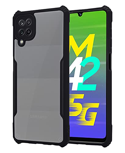 Image of Pikkme Samsung Galaxy M42 5G Back Cover Shockproof Bumper Clear Transparent Case for Samsung Galaxy M42 5G (Black)