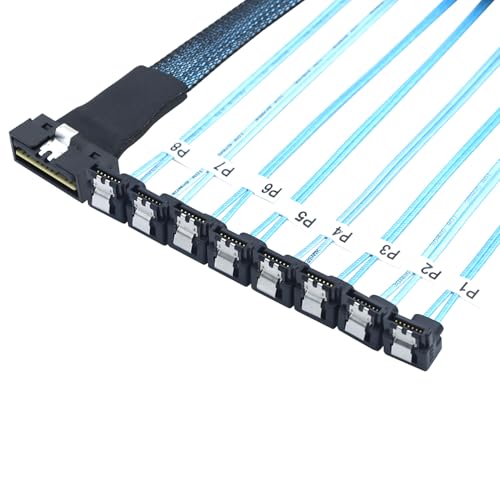 Cable Slimline SAS 4.0 SFF-8654 8i a SATA de alta densidad para chasis de servidor 1