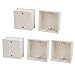 Aexit 5pcs 86mm Control electrical x 86mm x 39mm White PVC Square Single Gang Mount Back Box for Wall Socket