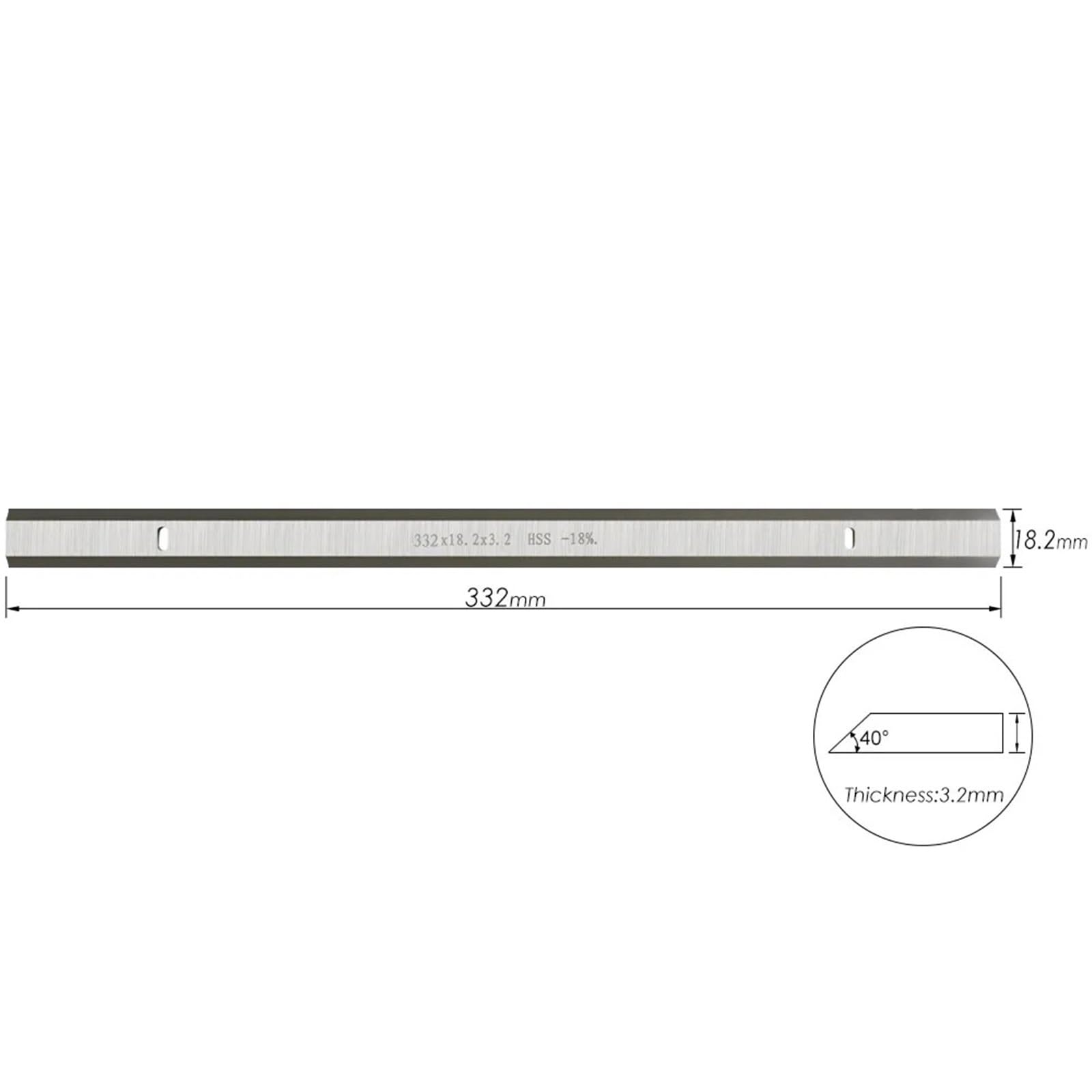 2 uds cuchillos cepilladores 332X18,2X3,2 Mm espesor HSS cuchillas cepilladoras de doble filo compatibles con herramientas de carpintería RBI 812