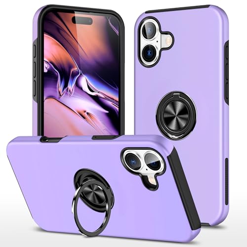 OUBELI Funda para iPhone 16 Carcasa con Anillo Giratorio 360° Sop...
