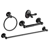 Bathroom Hardware Set Wall Mounted, 4 Piece Accessories ， Include 24 Inch Towel Rack, Toilet Paper...