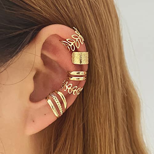 51 Pcs Ear Cuff Helix Cartilage Ear Clip on Wrap Earrings Ear Cuffs for Women Men Non Piercing Ear Clip Fake Earrings Cartilage(Gold/Silver/Black)2