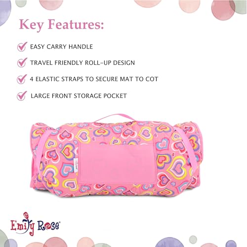 Image of Emily Rose Pink Toddler Nap Mat Set with Warm Blanket