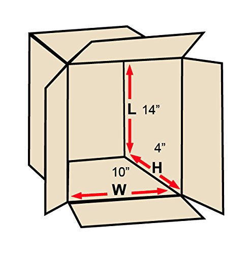 Image of BOX USA Apparel Shipping Boxes, Flat 14x10x4 inch 100-Pk for Moving & Shipping