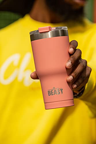 Image of Beast 20 oz Tumbler Stainless Steel Insulated Coffee Cup with Lid, 2 Straws, Brush & Gift Box (20 oz, Blossom)