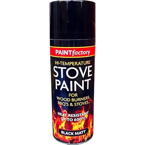 1 x 400ml Heat Resistant Matt Black Spray Paint Stove Exhaust High Temperature Cover