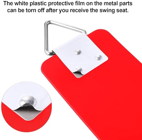 Image of Heavy Duty Flexible EVA Plastic Swing Seat with Metal Triangle Ring for Kids & Adults - Red | 300KG Weight Limit