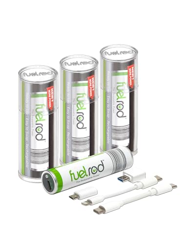 FuelRod USB-C Portable Charger Kit - Pack of 3- Includes All Cables & Adapters Compatible with All...