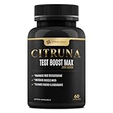 Citruna Test Boost Max with Boron by Optimal Health - Natural Testosterone Supplement - Boost Stamina, Endurance, Strength & Vitality - 60 Capsules