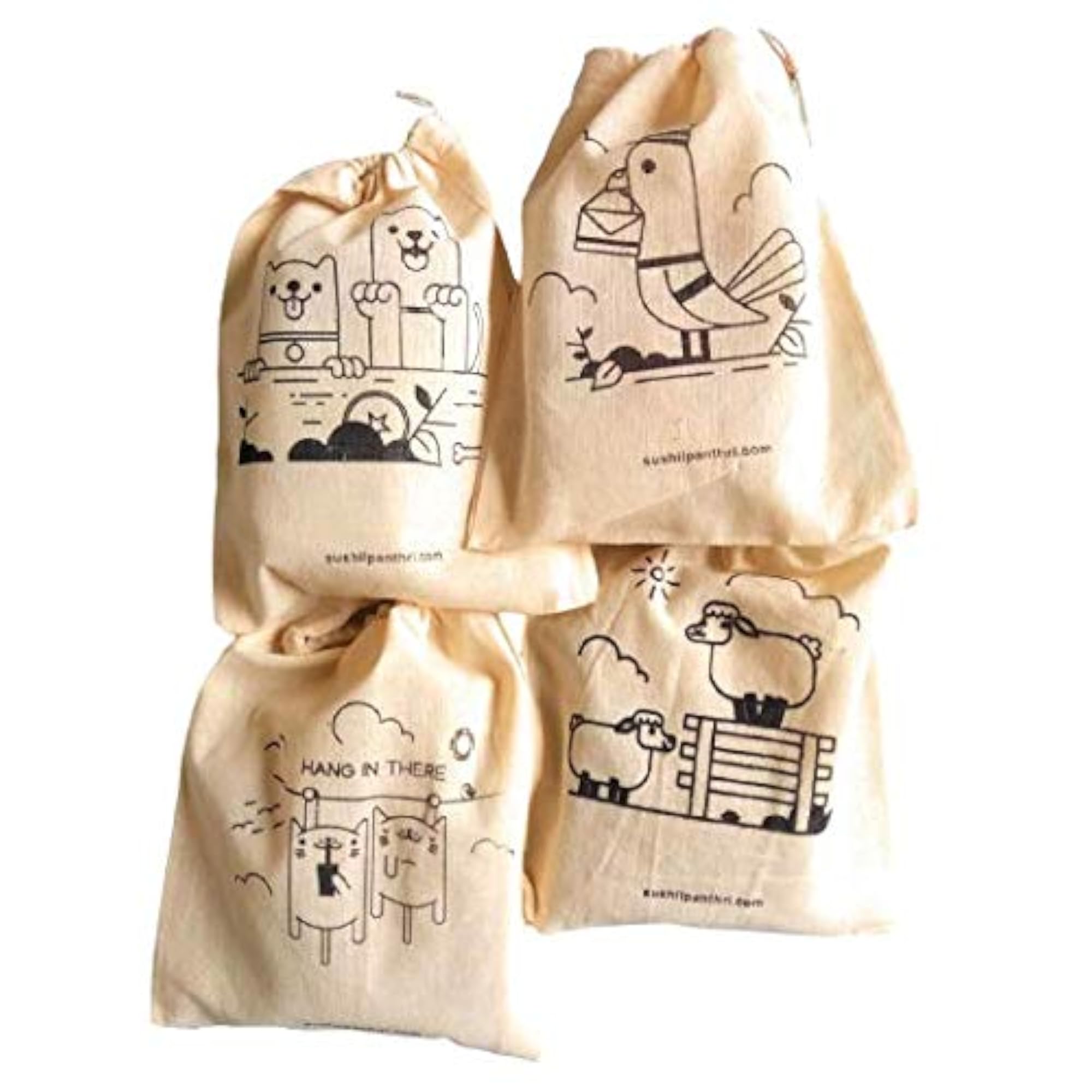 Portable Drawstring Cotton Pouch, Organizing Small Essentials
