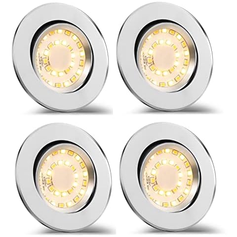 Hondony LED Downlights Ceiling Dimmable,LED Recessed Ceiling Spotlights for Kitchen,Bathroom,Ultra Slim Ring Down Lights,7W Equivalent 80W Halogen Lightbulb,Warm White 3000K (4 Pack) Cover
