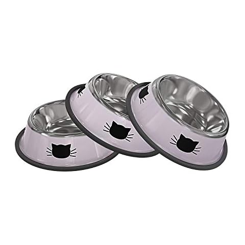 YHmall 3 STÜCKE Katzennapf Futternapf Nicht verschüttet und rutschfeste Fressnapf aus Edelstahl, Fressnapf Katze 3 teilig für Katze Welpe Hamster Kaninchen Kleine Tiere MEHRWEG Cover