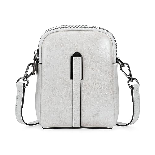 HUA ANGEL Handy Umhängetasche mit Geldbörse Damen Leder modern Crossbody Handy Tasche Umhänge Mädchen kleine Handtasche Damen mit Langem Riemen für Sportlich Reisen Dating Arbeit
