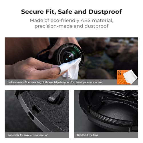 Image of K&F CONCEPT 46mm Lens Cap Cover, 4-in-1 Center Pinch Lens Cover