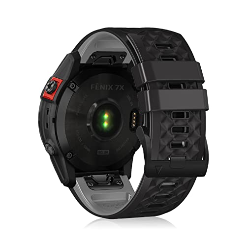 LanQii 26mm QuickFit Silicone Strap for Garmin Tactix 8 51mm/Enduro 3/2/1/Descent Mk3i/Mk2i/Mk2/Mk1