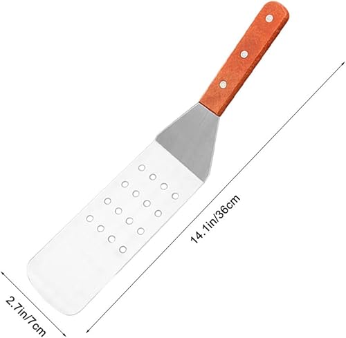 Miniatura 2 de UPKOCH Espátula de cocina para panqueques, espátulas de reposteria, espátula de metal, espátula de pescado, espátula de plancha de acero inoxidable,