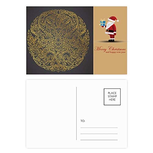 Cartes postales circulaires Thaïlande feuille d'or pour décorer votre intérieur
