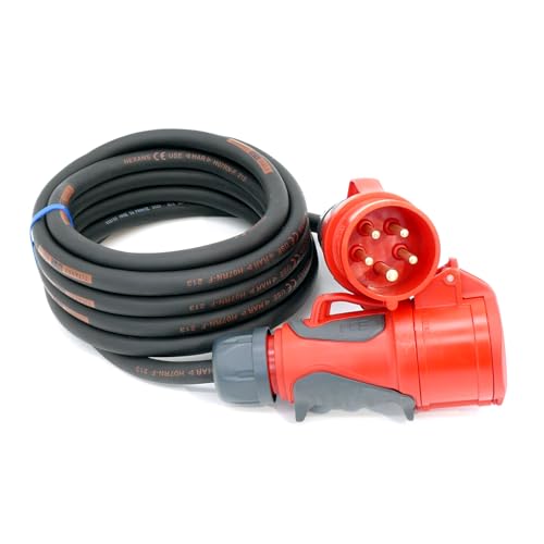 CEE Starkstromkabel (1,5m-50m) 16A Verlängerungskabel Titanex H07RN-F 5x2,5mm² mit PCE Grip Stecker und Kupplung, Business-Line von Event-Kabel (3 Meter)