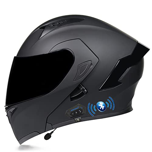 ZYTOSETR Cascos modulares abatibles Delanteros Visera Solar Doble Casco Bluetooth para Motocicleta Casco Completo Aprobado por ECE Ventilación de comunicación integrada Mp3 incorporada para Hombres Cover