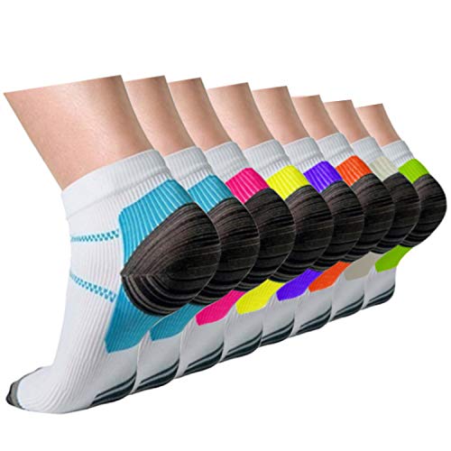 3/5/8 Pairs Copper Compression Ankle Socks Women & Men Sport Plantar Fasciitis Arch