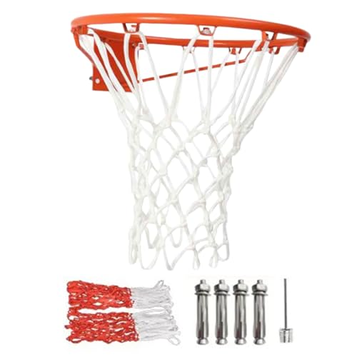 Canestro da Basket da Parete 35CM, Grande Canestro da Parete, anello da basket con rete, Rete Resistente agli Strappi per interni ed esterni, per bambini e adulti Esterno Giardino Kit MontaggioIncluso