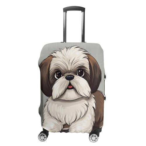 Shih Tzu Dog Luggage Cover, Washable Elastic Suitcase Cover Protector Fit 18-32 Inch Luggage