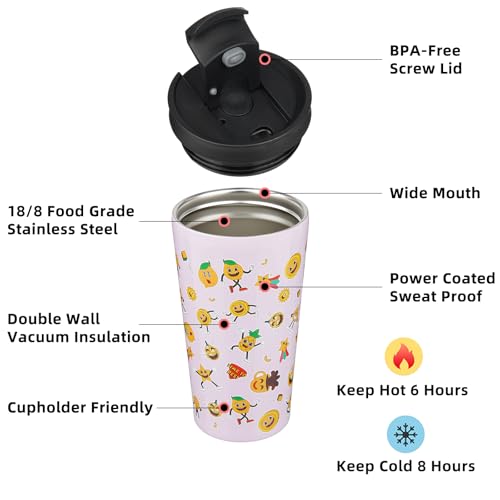 Image of BJPKPK 18 oz Coffee Tumbler with Straw, Insulated Stainless Steel Cup
