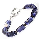 COLORFEY Natural Crystals Beaded Bracelet for Men Women Blue Sodalite Stone Bracelets for Men Premium Handmade Jewelry Mens Crystal Bracelet Cuff Bracelet, Healing Power Energy Gift for Father