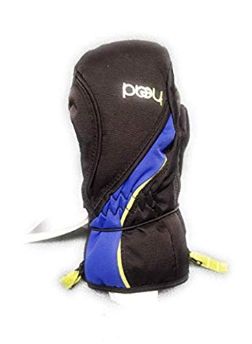 HEAD JR BOY'S SNOW SKI MITTEN GLOVE (BLACK/BLUE/RAVE GREEN, S)