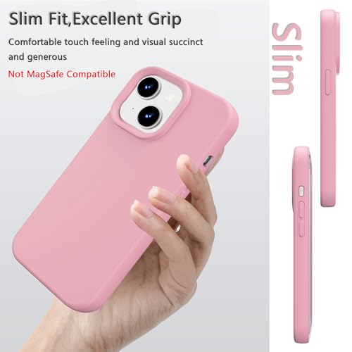 Image of iPhone 13 /14 Case Silicone,Soft Microfiber Lining(Rose Pink)