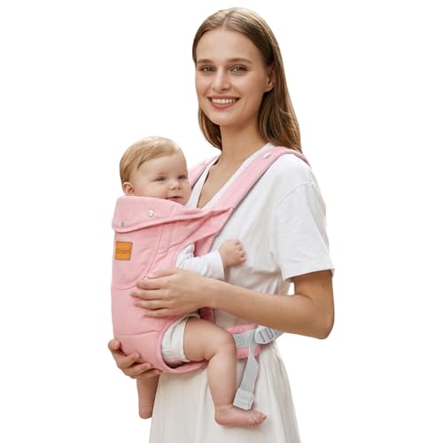 Image of Baby Carrier Newborn to Toddler(8-30lbs), Toddler Carrier Baby Holder Carrier with Adjustable Shoulder Strap, Chest Carriers, Pink