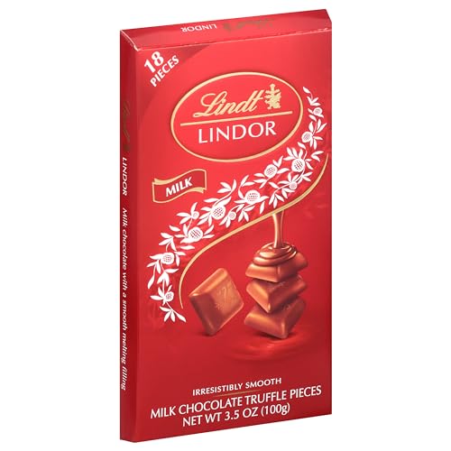 Image of Lindt LINDOR Milk Chocolate Truffle Bar, Milk Chocolate Candy with Smooth, Melting Truffle Center, 3.5 oz. Bar (12 Pack)