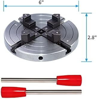 6 Inch Wood Lathe Chuck Set 1" x 8 tpi, Self Centering 4 Jaw Wood Turning Chuck