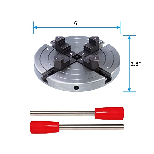 Deefiine K0206-A 6 Inch Wood Lathe Chuck Set 1 Inch X 8 Tpi, Self Centering 4 Jaw Wood Turning Chuck thumb #1