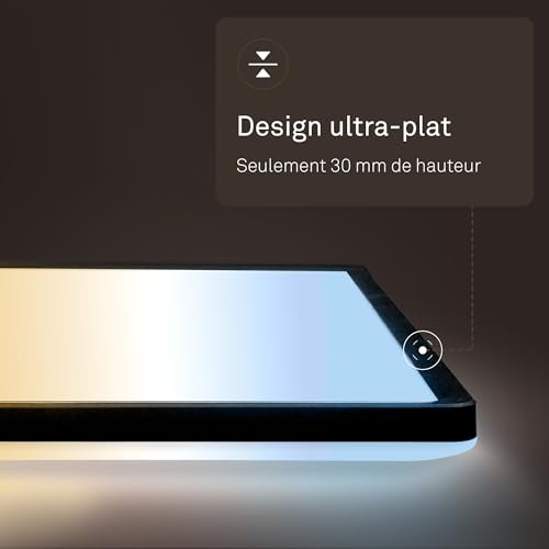 Plafonnier LED plat avec télécommande B.K.Licht noir
