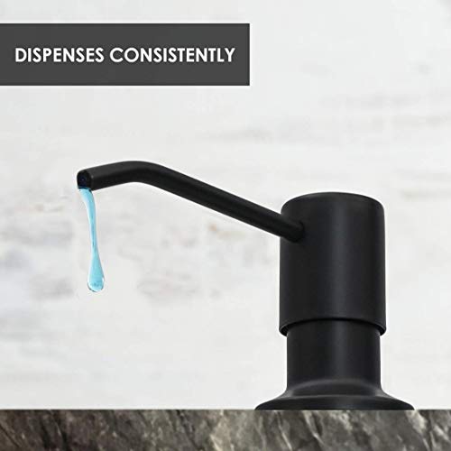 Built In Soap Dispenser For Kitchen Sink, Stainless Steel (Black Matte), Pump Set For Dish Soap Or Lotion, Refill From The Top, For Countertop Fits 1 To 1.4 Inch Hole #TOP1