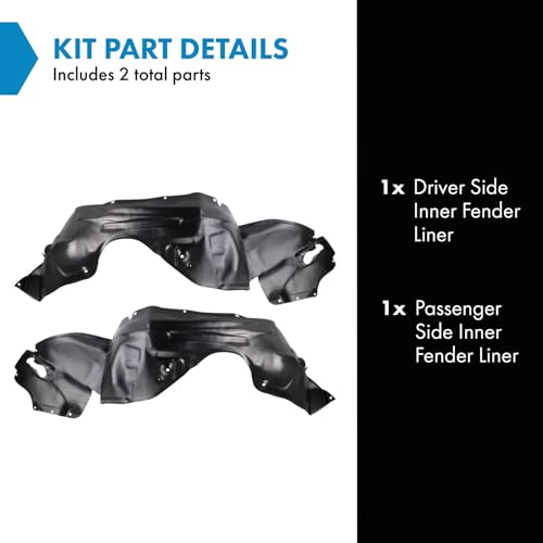 Image of TRQ Inner Fender Liner Set Compatible with 1997-2001 Lexus ES300 LX1250105 LX1251105