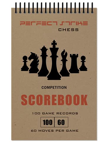 Perfect Strike Chess SCOREBOOK with Rules and Scoring Instructions. Heavy Duty. Practice and Competition. (5.5 x 8.5) TS-100:60 (100 Games per Book)